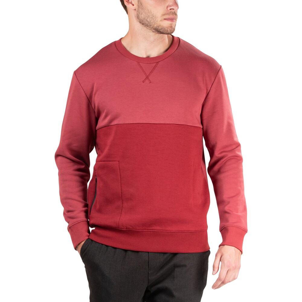 Natori Red Isamu Tonal Pullover Sweater Long Sleeve Men Size XL New